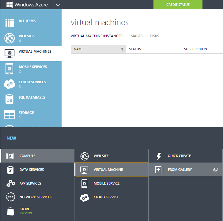 Create virtual machine step 1