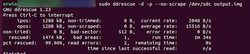 ddrescue report